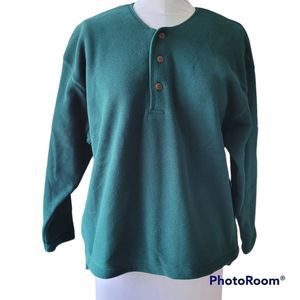 J Crew Oversized Green Fleece Pullover Sweater XS